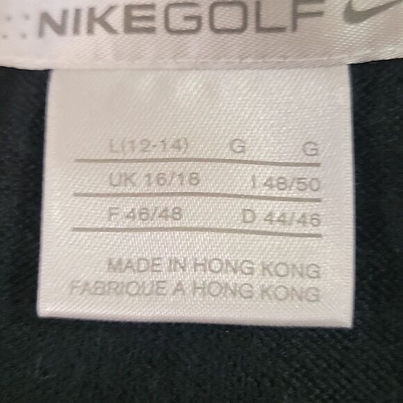 Nike Golf Black and Green V-Neck Sweater, Merino Wool, Size L - Picture 3 of 5